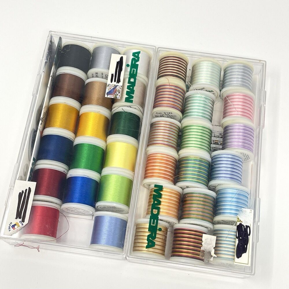 Lot of 35 Spools Madeira Rayon Filament Thread 200m Mixed Colors 33 NEW 2 Used